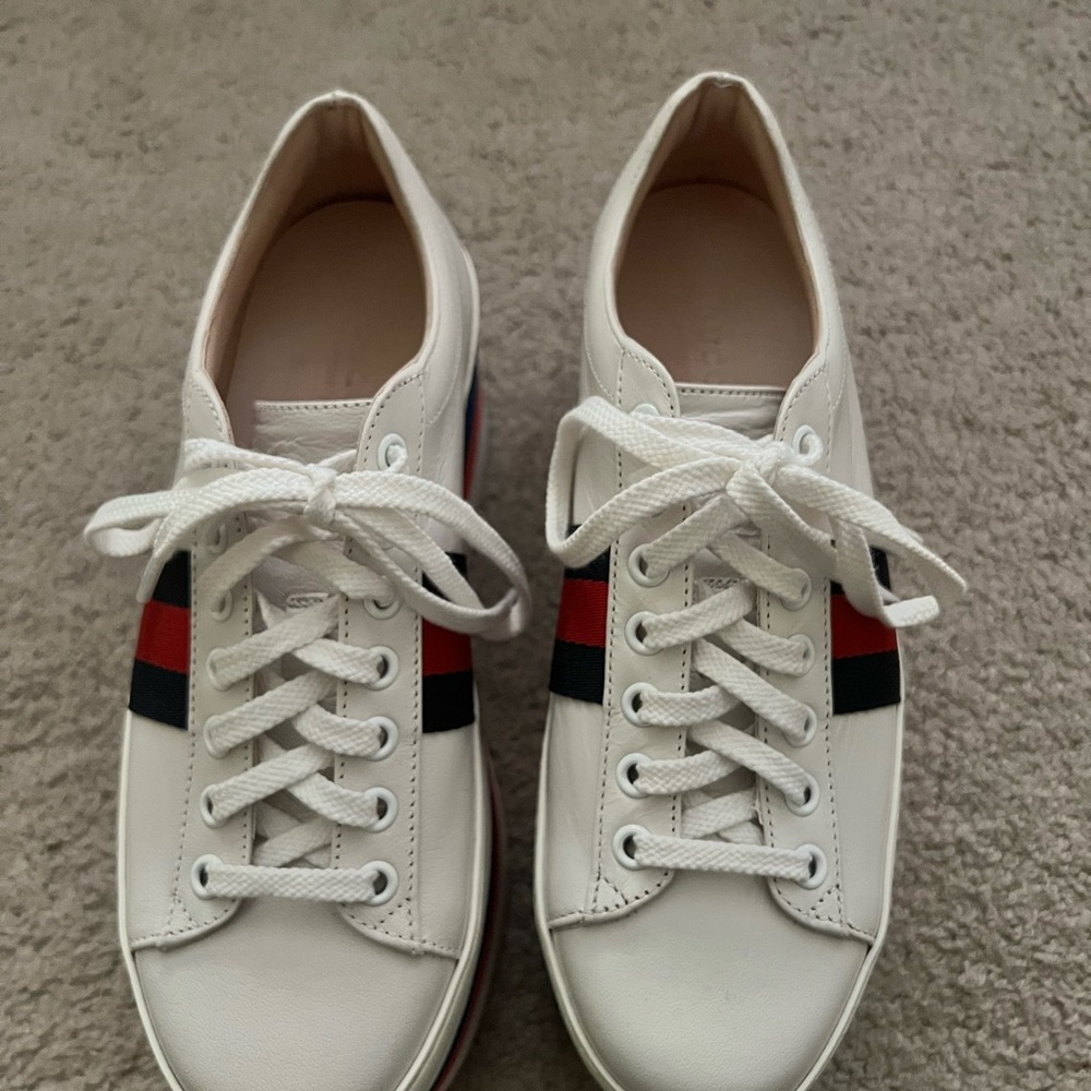 Gucci leather platform sneakers